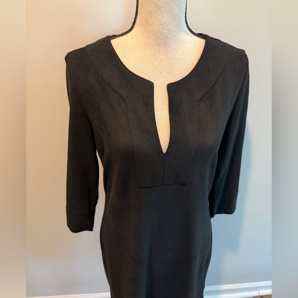 Gretchen Scott Black Suede Tunic 3/4 Sleeve Dress Women’s size XS - Picture 9 of 10